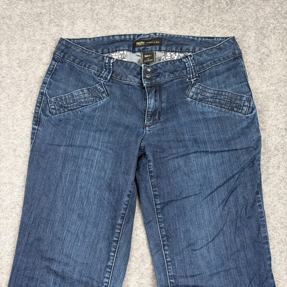 Mossimo Jeans Womens 10 Blue Premium Denim Wide Leg Flare Dark Wash Y2K Boho 00s